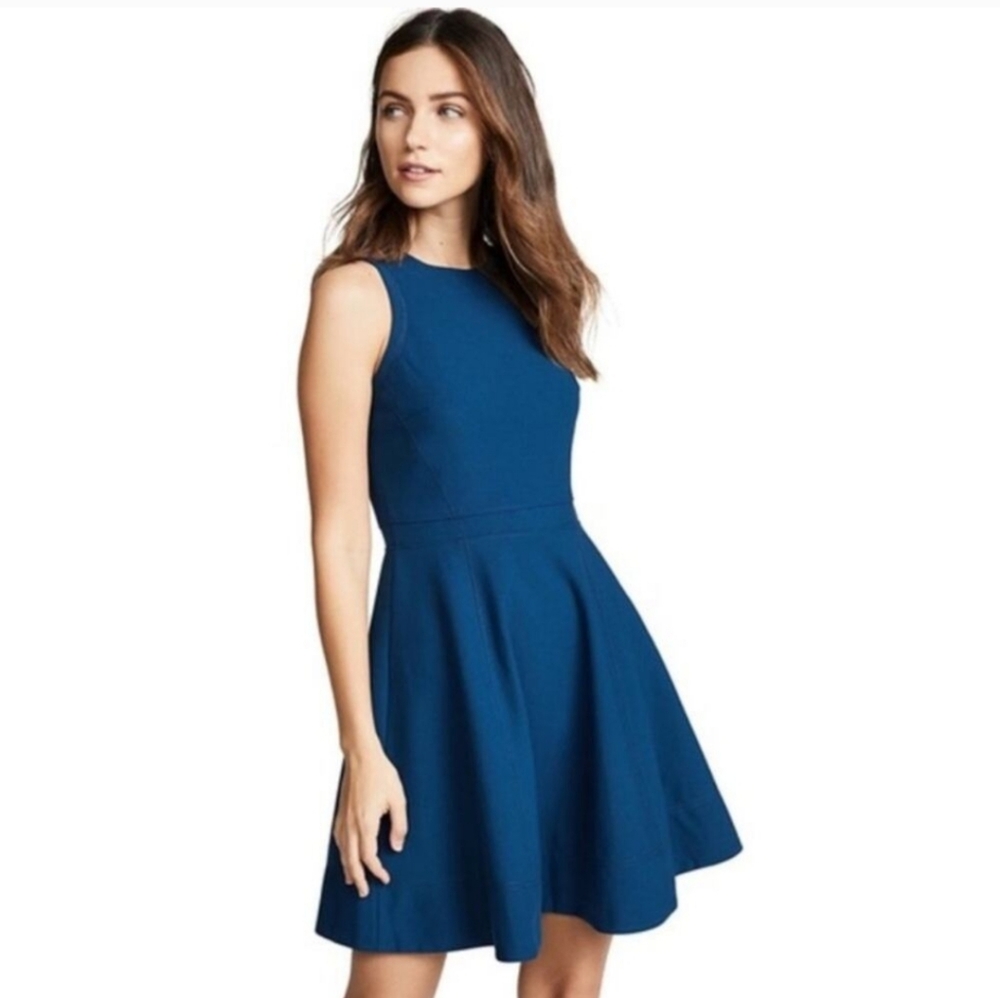 Cinq à Sept Teal/Deep Green Sleevless A Line Dress